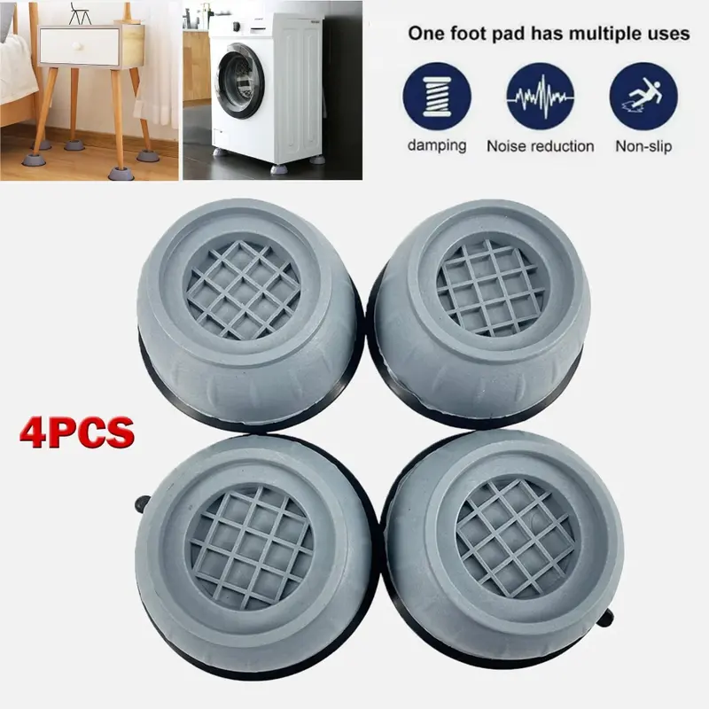 4pcs 8x3cm Silicone-PP Furniture Leg Pads for Washer & Dryer, Anti-Slip Surface, Damping, Abrasive Resistant, Corrosion Resistant, Moisture Barrier, Scratchguard Base, Durable Easy-Wipe Clean Home Care Supplies