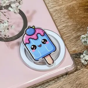 Blueberry Popsicle Magsafe Phone Grip, Magnetic Pop Socket, Secure Attachment for iPhone, Accessory for E-Readers