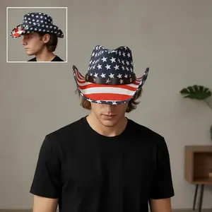 American Flag Cowboy Hat, 4th of July Patriotic Western Hat