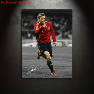 1 piece/set of frameless canvas painting print poster, classic retro realistic art, Fernando Torres, perfect gift for football lovers, ideal gift for bedroom, living room, dormitory hallway, kitchen, mural, bathroom, wall decoration, room decoration