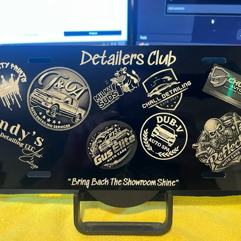 KQP Custom Laser Engraved License Plate Frame - Snug-Fit Standard-Size Acrylic Plate Cover, Automotive Car Exterior Protector Accessory for Vehicle Detailing