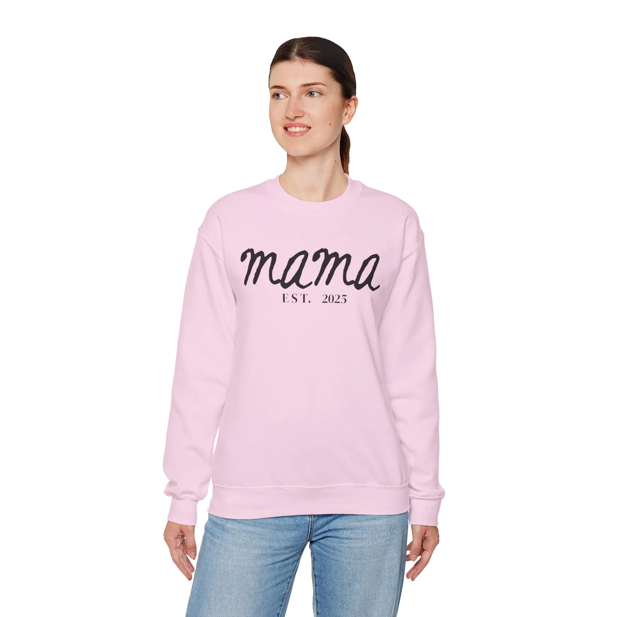Mom and Expectant Mom Comfy Sweatshirt, Maternity Pregnancy Gift, Cozy Jumper, 50% Cotton & 50% Polyester, Classic Fit