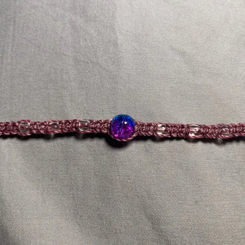 Handcrafted Adjustable Water Resistant Bracelet with Glass Beads & Waxed Cord for Everyday Wear Stylish Practical Design