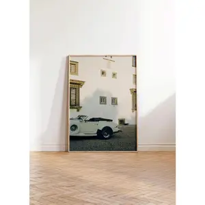 Tuscany Vintage Car Print | Italy Travel Photography | Retro Italian Wall Art | Digital Download Poster