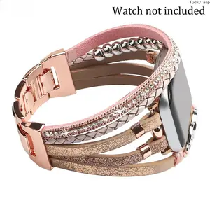 2026 Handmade Boho Beaded Apple Watch Band – Colorful Bracelet Strap for Women, Bohemian Style, Fits 38–49mm (All Series & SE), Aesthetic Jewelry for Spring & Summer Rotation