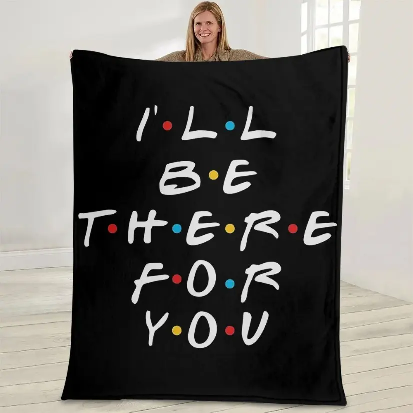 Friends TV Show Flannel Blanket Ultra Soft Cozy Warm All Season Bedroom Couch Sofa Picnic Travel Throw Decor Decorative Throw Perfect Birthday Gift Christmas Gift for Kids Adults Girls Viral Trending Central Perk Nostalgic Aesthetic Style