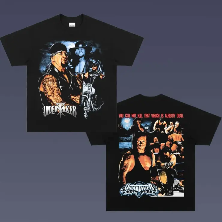 VINTAGE TEE | UNDERTAKER TEE, Double Sided Prints Vintage T-Shirt, Wrestler Shirt, WWEShirt, Graphic Tee, Unisex T-Shirt, Gift For All Top Menswear