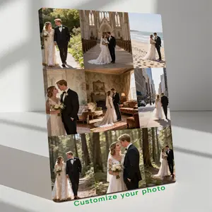 Custom Photo Canvas Painting Frame - Creative Wall Art | Digital Printed Photos on Canvas | Turn Family Gathering Photos into Warm Art | Great for Living Room, Housewarming Gifts | Easy to Hang - Heartfelt Gift! Personalized Wall Art Prints canvas print