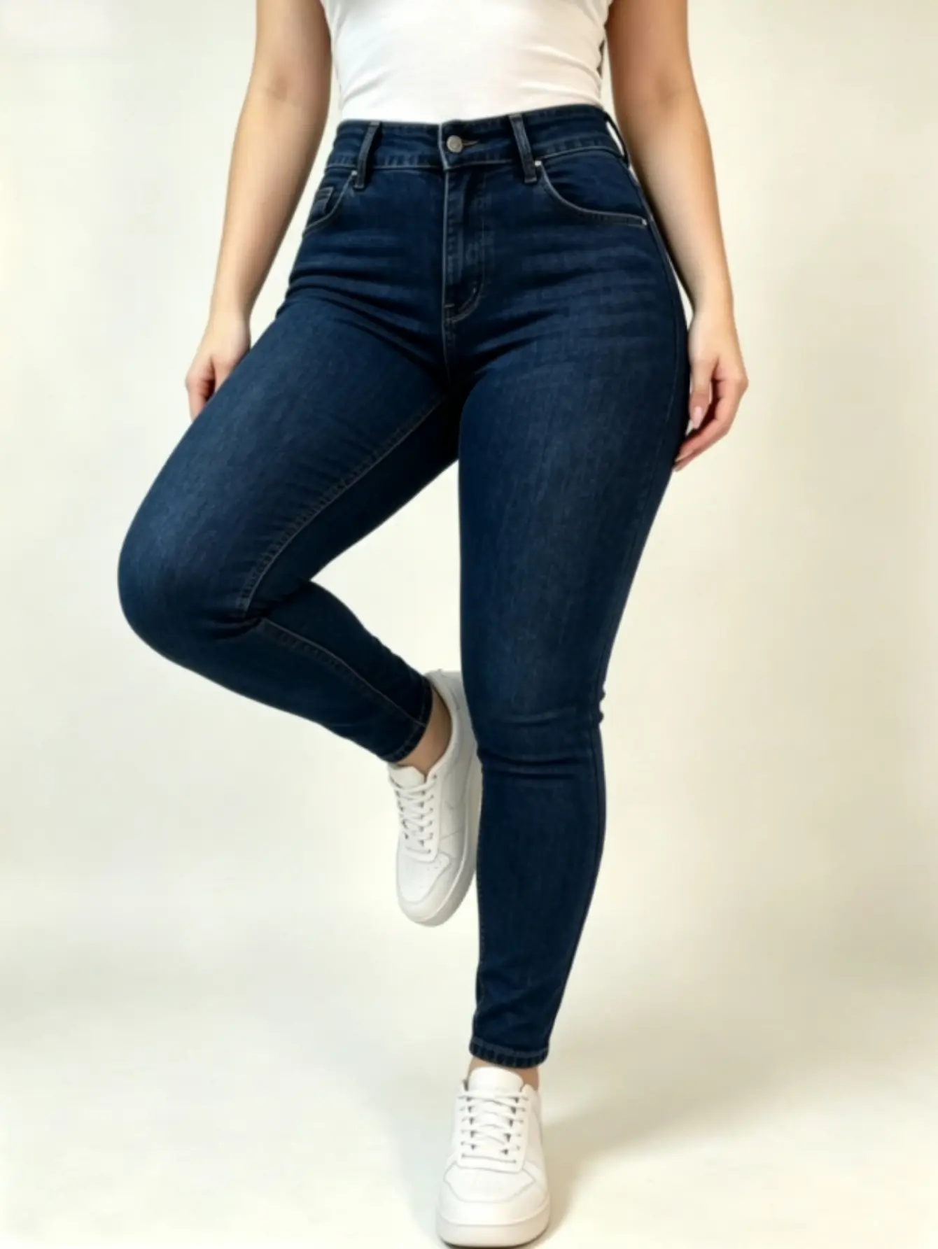 [Plus Size] Women's High Waisted Stretchy Skinny Denim Jeans Pants, Slim Fitted Fashion Streetwear Bootcut Jeans, Casual Daily Wear, Party Commute, All Seasons WH54 BBL