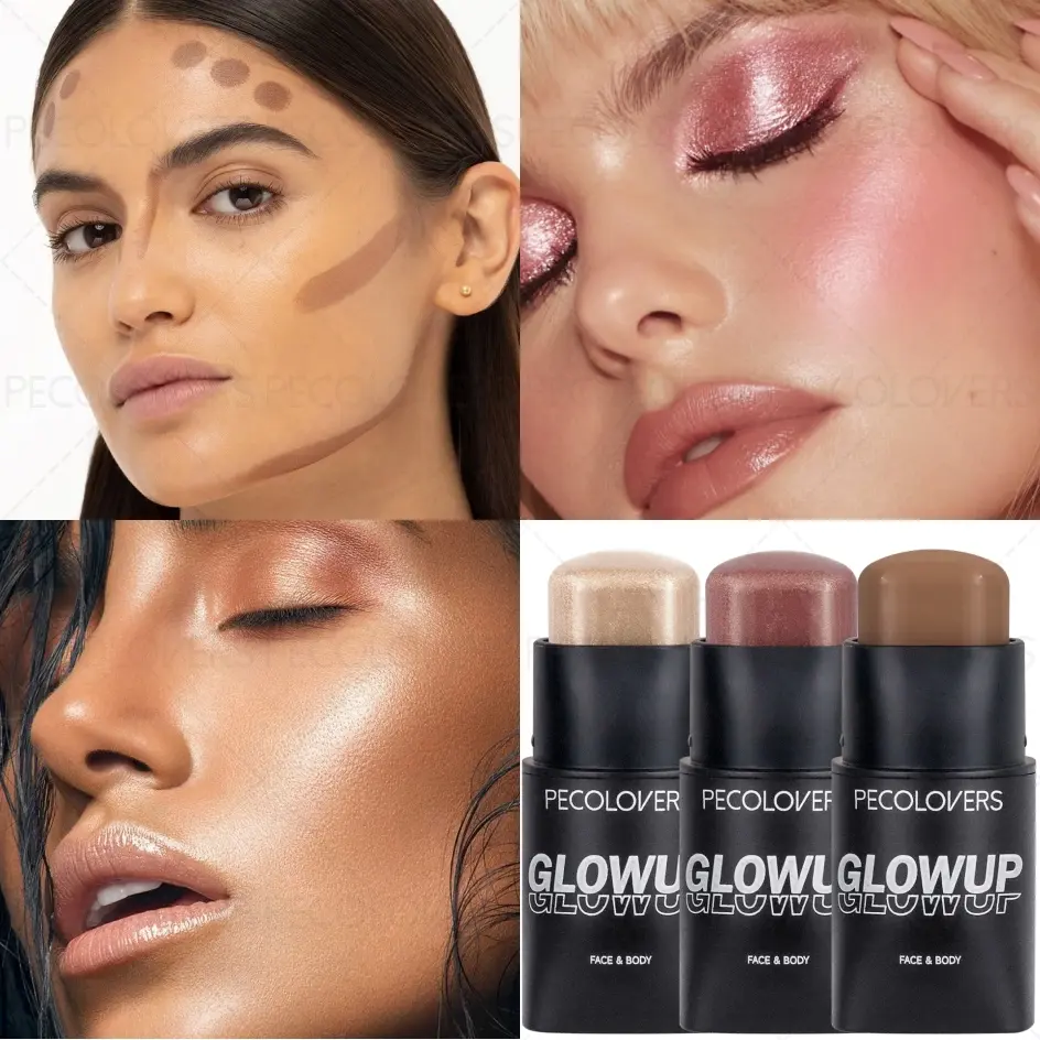 3PCS/set  Multi-Functional Highlight Stick,Waterproof,Shimmer&Glitter Face,Eye Brightening,Makeup For For Music Festival