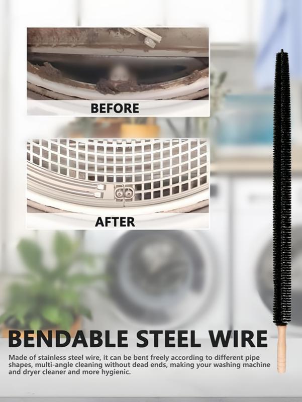 LMMAKE Dryer Vent Cleaner Brush 29.9 Inch Long Flexible with 25.6 Inch Dense Nylon Bristles for Efficient Dust Removal Smooth Airflow in Dryers Refrigerators Air Conditioners Household Cleaning Tool