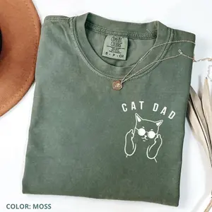 Comfort Colors Cat Dad T-Shirt Cat Lover TShirt Funny Cat Tee Cat Father Shirt Cat Daddy TShirt Animal Lover Gift Cat Dad Gift, Summer
