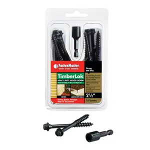 212 MAIN FastenMaster FMTLOK212-12 2.5 in. Timberlok Heavy Duty Wood Screw - 12 Pack, Tapered Head, Countersinks, Sailing Hardware