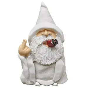 Charming Funny Garden Gnome Statue 5.9in Durable Indoor/Outdoor Ornament Figure Decore Decor