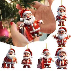 Santa Claus Decorative Pendant Car Rearview Mirror Backpack Ornament Holiday Supplies Ornament Pendant