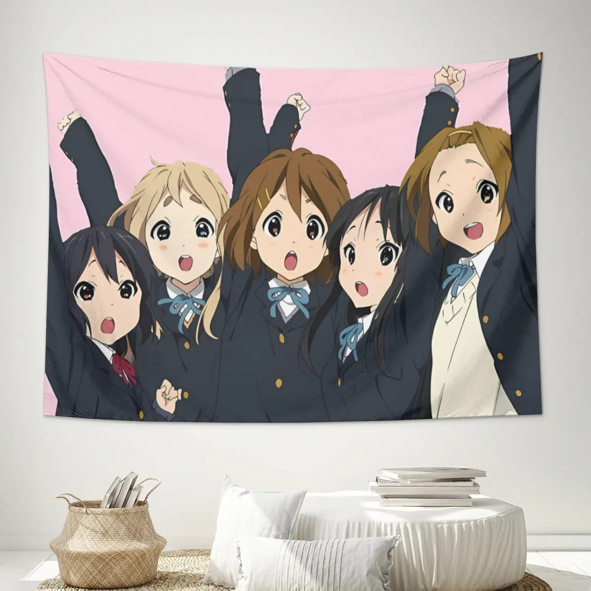 ZLIENSZUS Nekopara Nature-Inspired Tapestry - Vivid anime-style character hanging, suitable balconies, sunrooms, or interior decoration - Polyester, horizontal orientation, no electricity required, bedroom art| Vivid paintings| Durable hanging, cute room