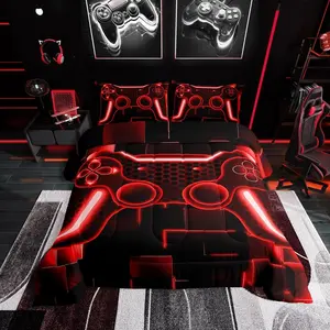 Kids Gaming Comforter,Game Bedding Sets for Boys Teen,Gamer Down Comforter,All Season Reversible Game Controller Home Decor Quilt Bedroom Blanket Breathable Soft Blanket