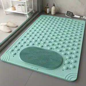 1pc non-slip shower mat, bathtub mat with drain holes and suction cups, foot massage shower rug, home bathroom, bathroom necessities