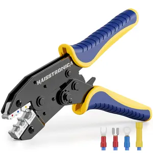 haisstronica Crimping Tool for Insulated Electrical Wire Connectors-AWG 22-10 Ratchet Crimper Tools-Racheting Wire Crimping Tools-Available for Insulated Connectors and Wire Terminal HS-9327,Father's Day Gift