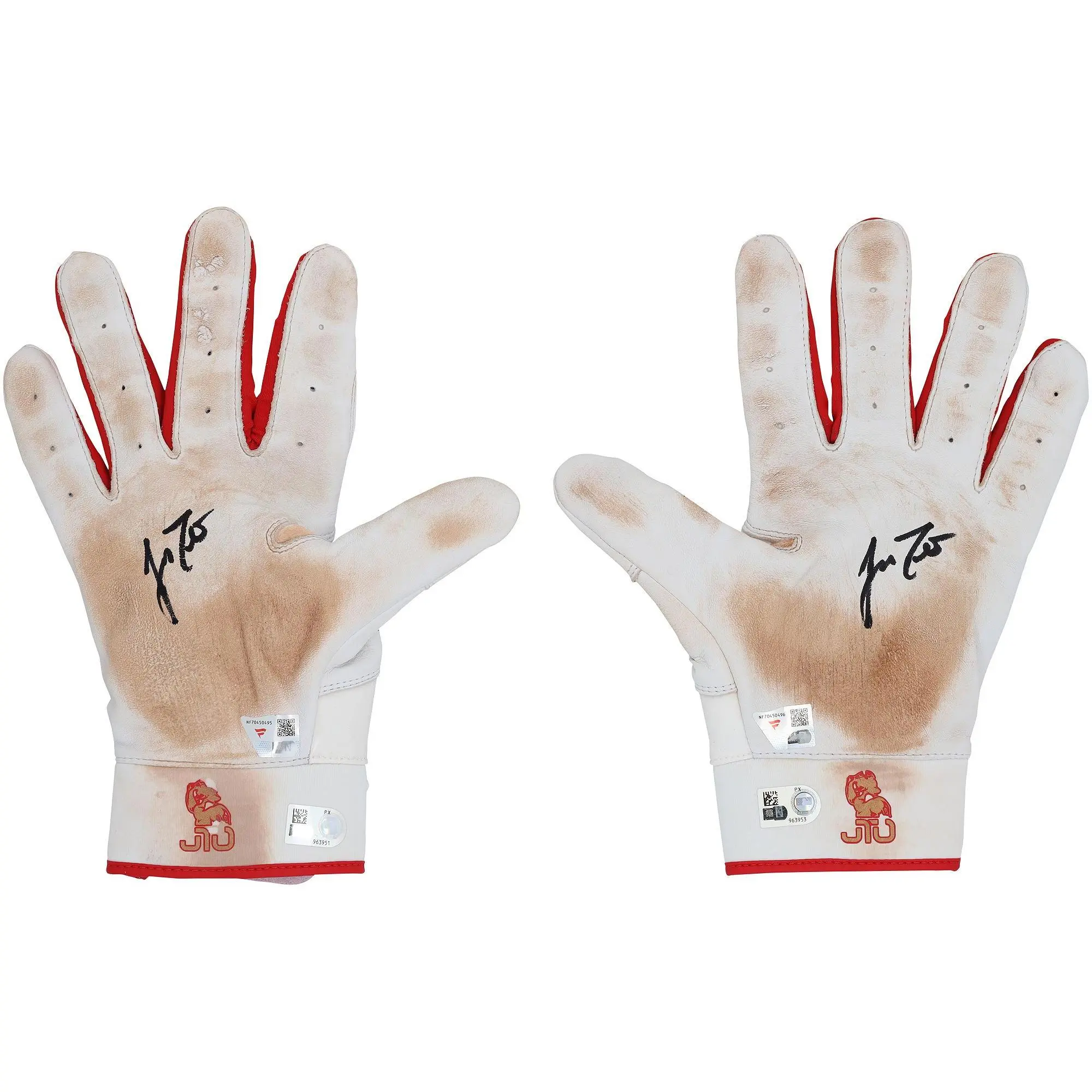 J.T. Realmuto Philadelphia Phillies Autographed Game-Used White Nike Batting Gloves from the 2025 MLB Season - NF70450495-96 - Fanatics Authentic Certified