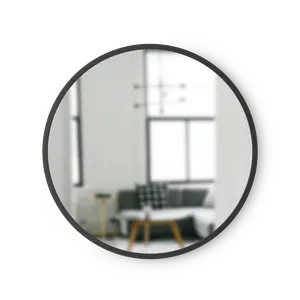 Umbra Hub Wall Mirror, Decorative Round Hanging Mirror with Rubber Rim - Choose Your Color Light Durable