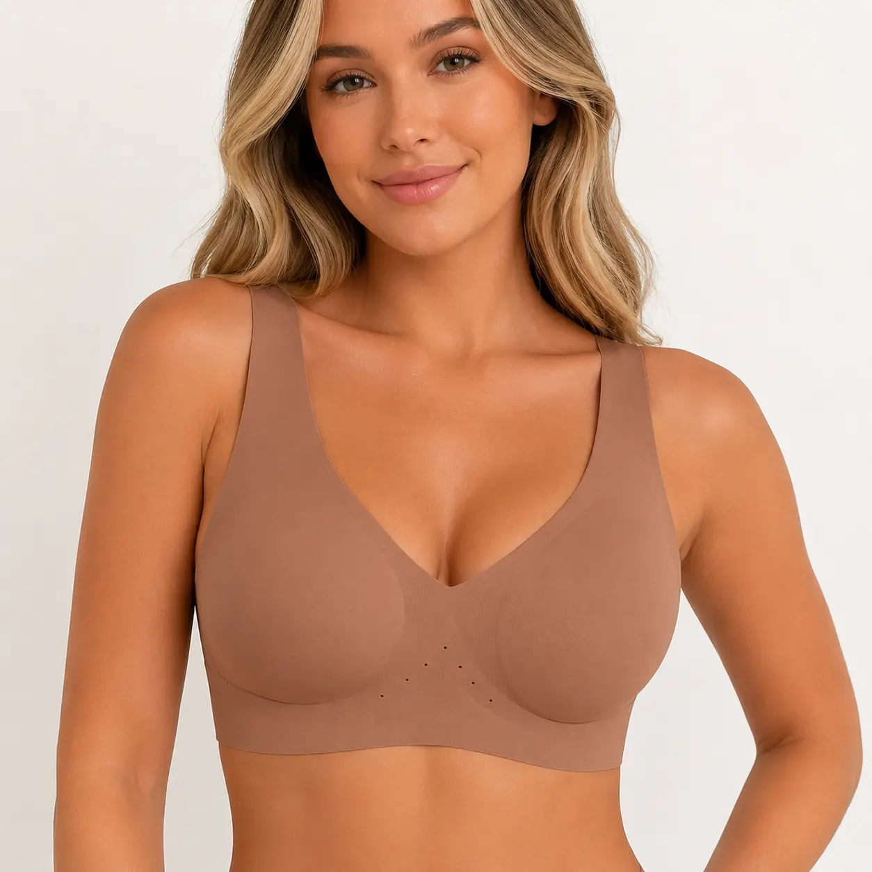 Women's Soft Wireless T-Shirt Bra No Underwire Smooth Molded Cup Everyday Bra with Back Hook Closure, S-2XL-S2035