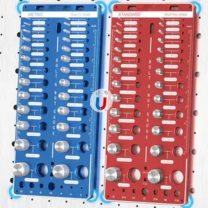 Upgrade Thread Checker, 70 Nut and Bolt Thread Checker with  Base & Wall-Mountable, Bolt Size Finder with 26 Standard & 26Metric & 18 Drill Bit Gauge, Bolt and Nut ldentifier Gauge