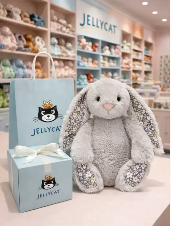 Jellycat Blossom Bunny Plush, Soft Floral-Ear Stuffed Rabbit for Birthdays, Baby Showers and Nursery Decor