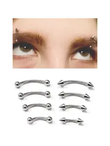 8pcs Unisex Body Jewelry - Small Curved Barbell Eyebrow, Vertical Labret/Lip, Ear Rook, Septum Ring, Nose Ring & Belly Button Piercing Rings - Bohemian Style for men & Women, Daily Wear &, Small Hoops, No Plating, Year-Round