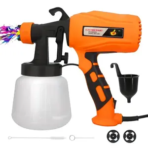 550W HVLP Paint Spray Gun, Paint Sprayer with Large Capacity Spray Bottle, Spray Gun with 2 Nozzles & 3 Spray Modes, Suitable for Furniture, Cabinet, Fence, Wall, Door, Garden Chair