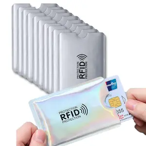 RFID Blocking Card Protector, 5/10pcs Anti-theft NFC Blocking ID Card & Credit Card Protector, Durable High Refractive Index Card Holder, Portable Versatile Use