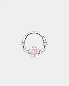 Butterfly & Sakura Hinged Segment Septum Ring