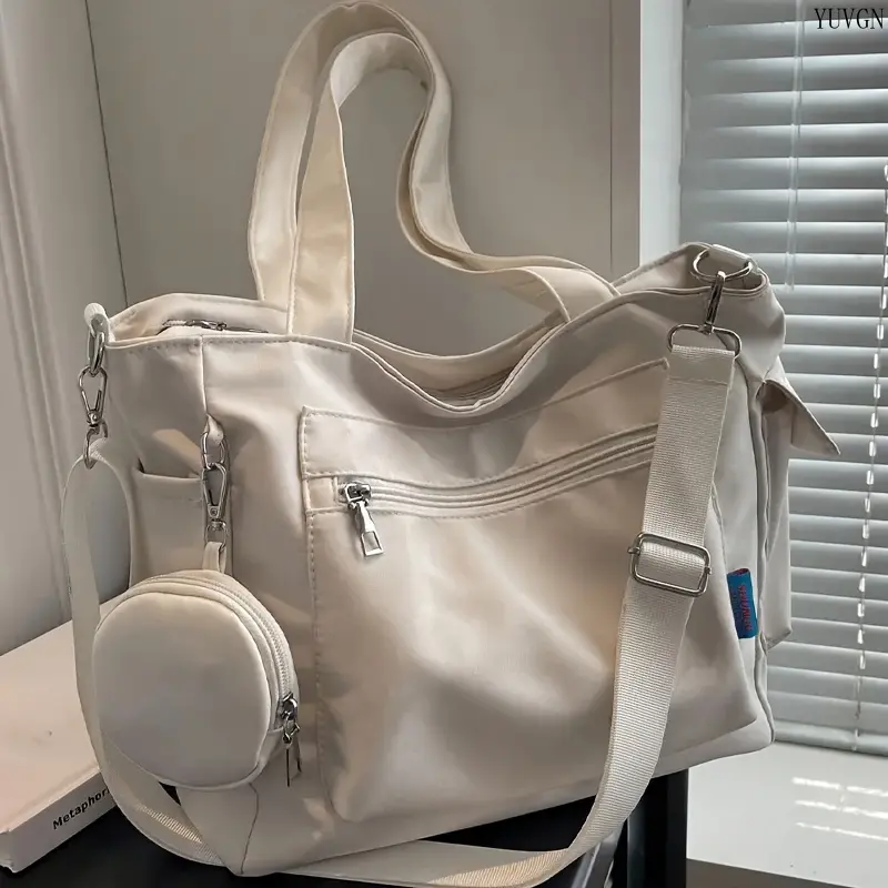 Casual Oxford Cloth Tote Bag, Convertible Everyday Crossbody Bag for Students with Large Capacity and Adjustable Strap, Casual Crossbody Bag, Everyday Bag