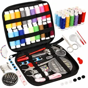 86Pcs Professional DIY Crafts Sewing Kit with Compact Organizer Pouch, Colorful Needles, Tough Threads, Durable Multifunctional Handcraft Supplies for Adults Home & Travel
