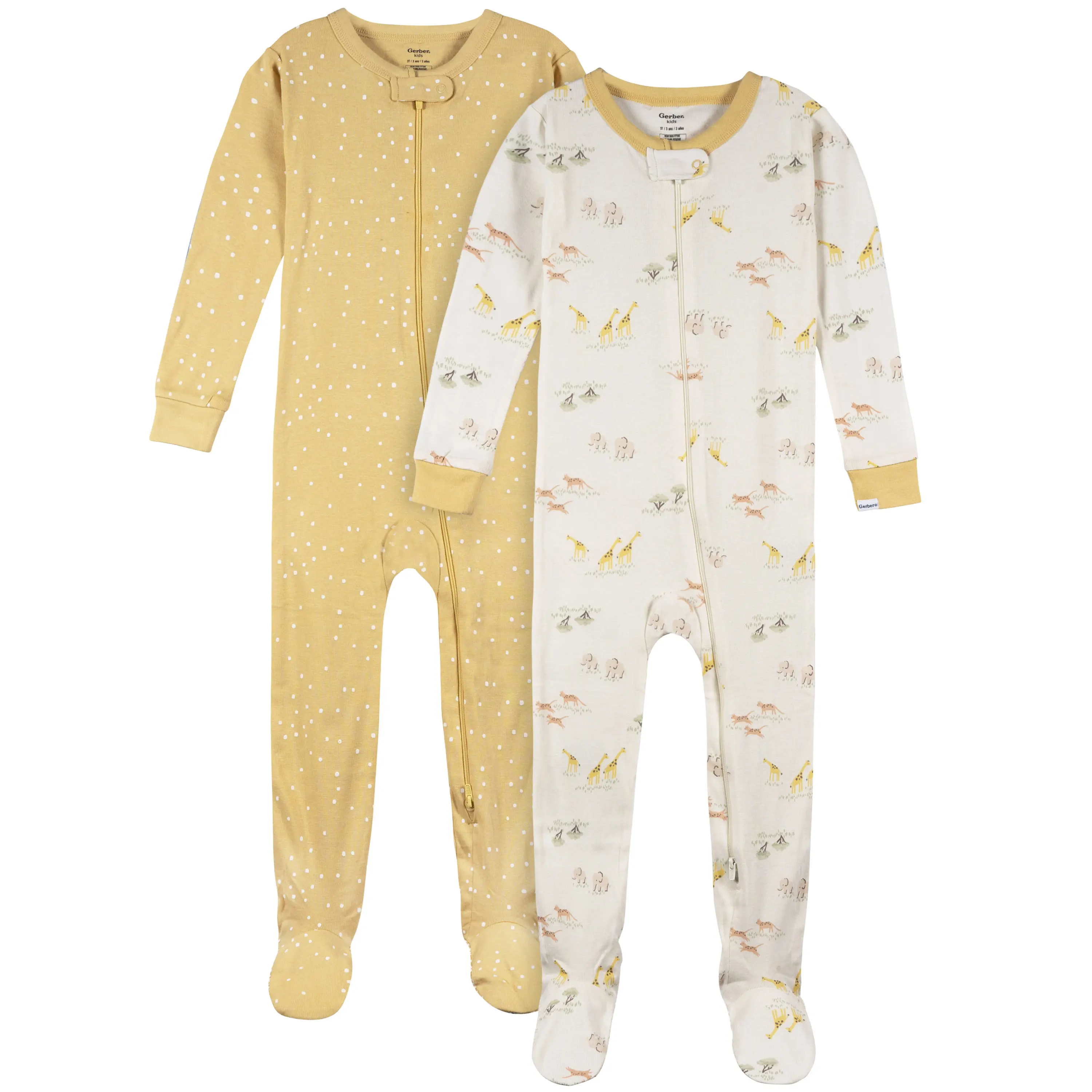 2-Pack Baby & Toddler Neutral Snug-Fitting Footed Pajamas