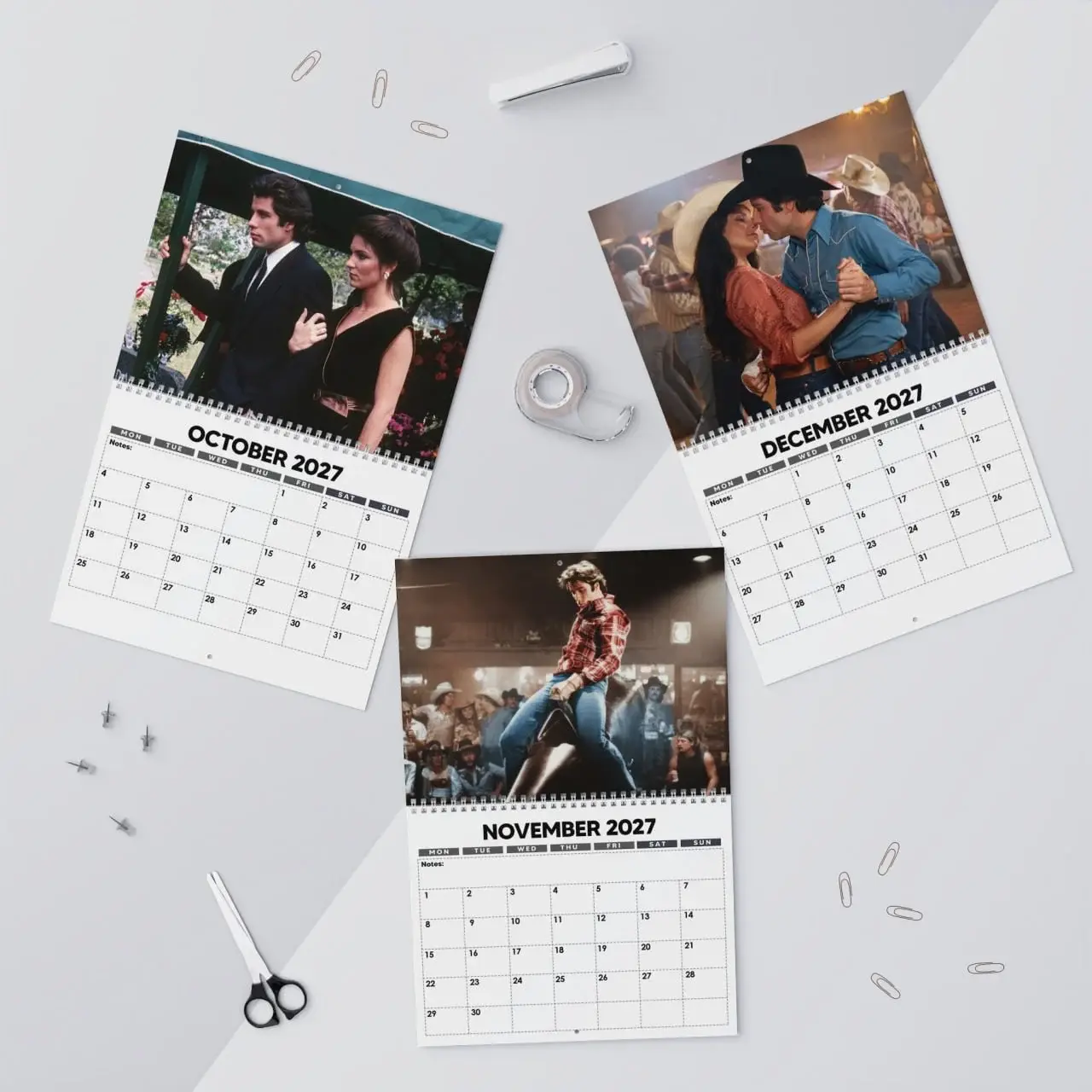 Bud and Pamm Giley Texas Calendar 2026 2027, Urban Cowboy Movie Calendar, Reto Country Western Graphic Calendar,  Bud & Pamm Giley Texas Retro Country Western Home Decor Gift
