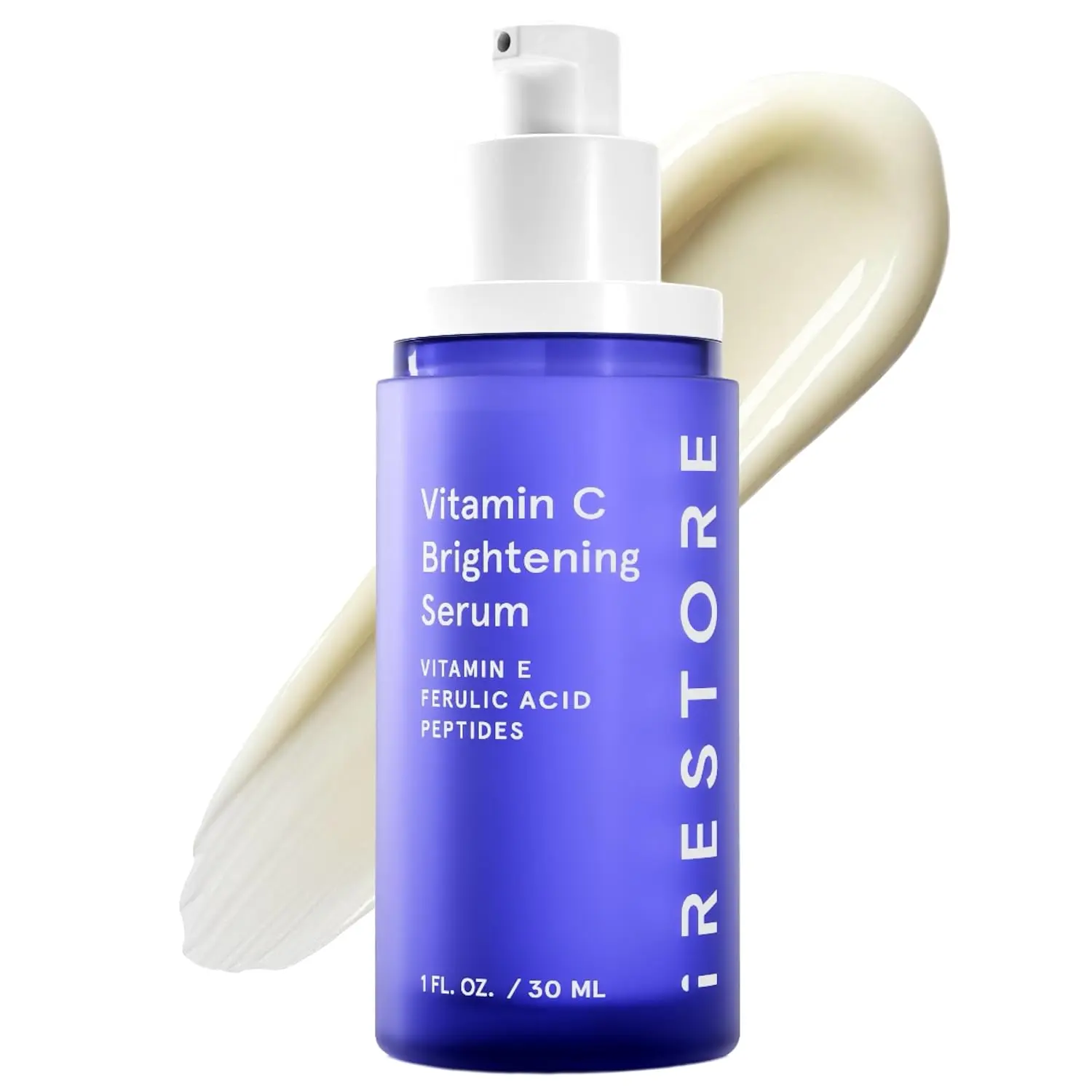 Vitamin C Serum for Face – iRestore Brightening & Anti-Aging Serum with Hyaluronic Acid, Vitamin E & Ferulic Acid for Dark Spots & Glow (1 fl oz)