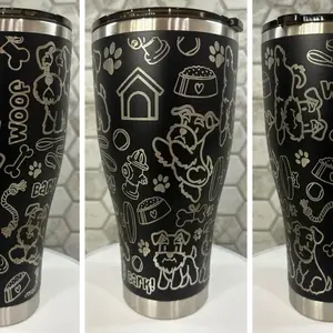 30oz Schnauzer Tumbler Matte Stainless Steel Travel Mug with Schnauzer Engraving Laser Etched Drinkware Reusable Engraved