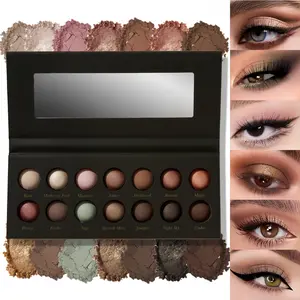 K'APEINE 14-Color Baked Ice Cream Eyeshadow Palette, Crease Proof & Fade Proof, Soft Easy Blend, Rich Buildable Pigments, Earthy Tones, Universally Flattering Colors, Daily Makeup Cosmetic