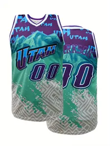 Mens #00 Basketball Sports Jersey, Retro Printed pattern Sleeveless Embroidery Sweatshirt Training Competition Sports Uniforms Suitable for Summer, Vintage Basketball Jersey