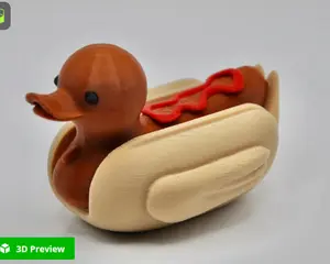 Hot Dog w/ Ketchup Dog Duck Figure Toy Collectibles