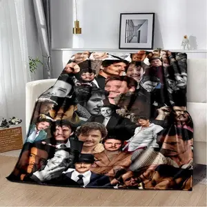 Soft Funny Pedro Pascal Meme Blanket,Ultra Soft Flannel Throw Blanket for Living Room Sofa Bed Cozy Decor,Gift for Fans