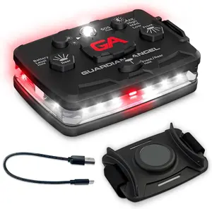 Guardian Angel Elite Series Safety Light, Beacon Device (White Front & Red Rear) Rechargeable, Magnetic, Hands-Free Wearable & Mountable LED Flashlight for First Responders, Firefighters & Rescue Ops