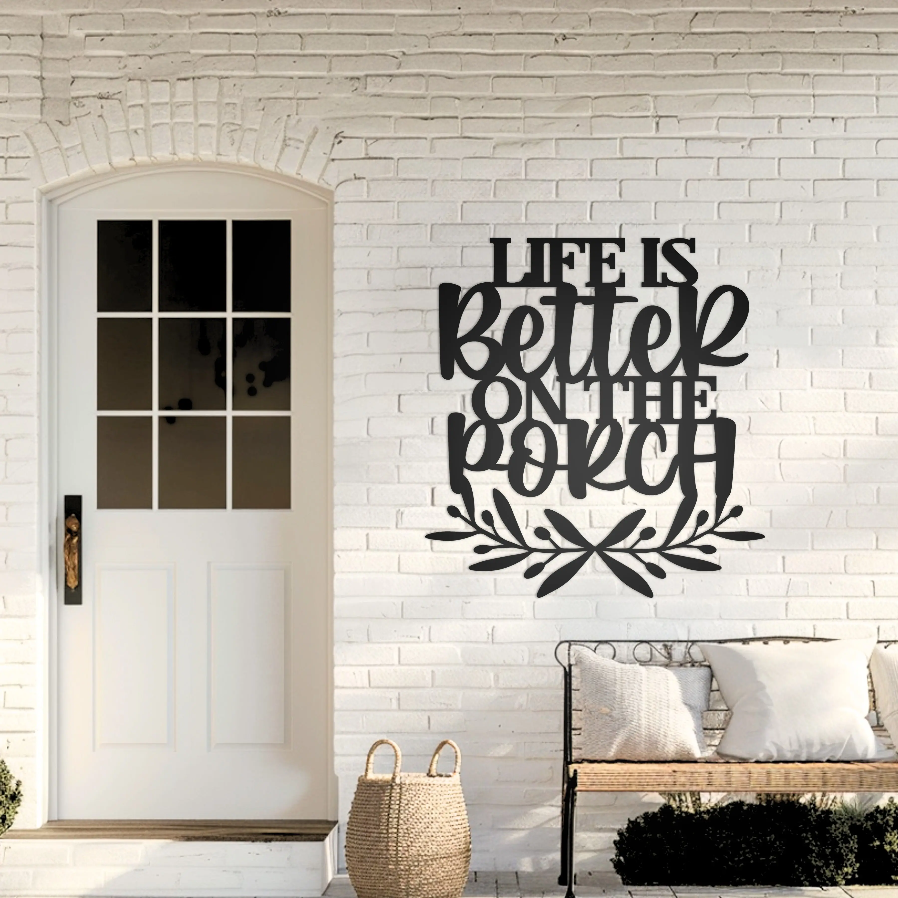 Life is Better on the Porch Metal Wall Art, porch decor, porch sign, metal porch decor, laser cut metal sign, outdoor wall art