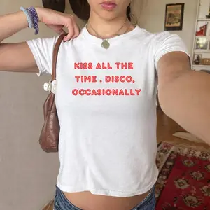 Kiss All The Time. Disco Occasionally Baby Tee T-Shirt Top Harry Album Merch Tour Concert Unisex, Y2K Baby Tee Shirt.