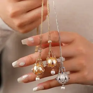 Original Pearl Net Pocket Crystal Pendant Dream Catcher DIY Detachable Necklace Lucky Bag Small Net Pocket Pendant