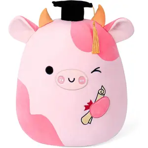 Graduation Gifts 2026 Cow Stuffed Animals Plush with Mini Graduation Cap, Cute Doll Pillow Toys for Middle High Elementary School Students