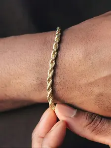 Stainless Steel Twisted Chain Bracelet, 4mm Width, Multi-Color Options, Fashion Party Accessory, Unisex Gift, Stackable Bracelets, Twisted Cable Bracelet