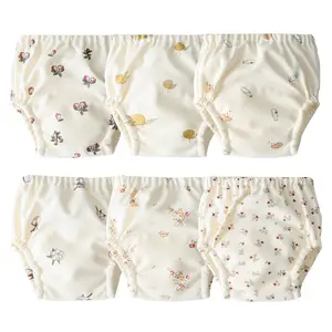 6-Pack Floral Printed Girls Training Underwear Waterproof Toddler Underpants for Girl Cotton Unisex Reusable Potty Training Panties for Infant Baby Kids Breathable Pee Assorted Panties