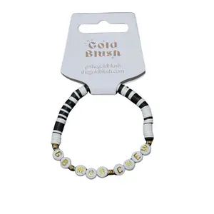 Gold Blush "GB Moo Crew" Black and White Stretch Bracelet